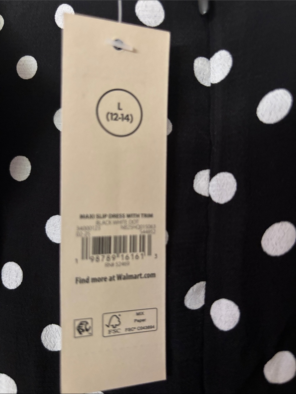 No Boundaries Black & White Polka Dot Maxi Dress Large NWT - Picture 2 of 3
